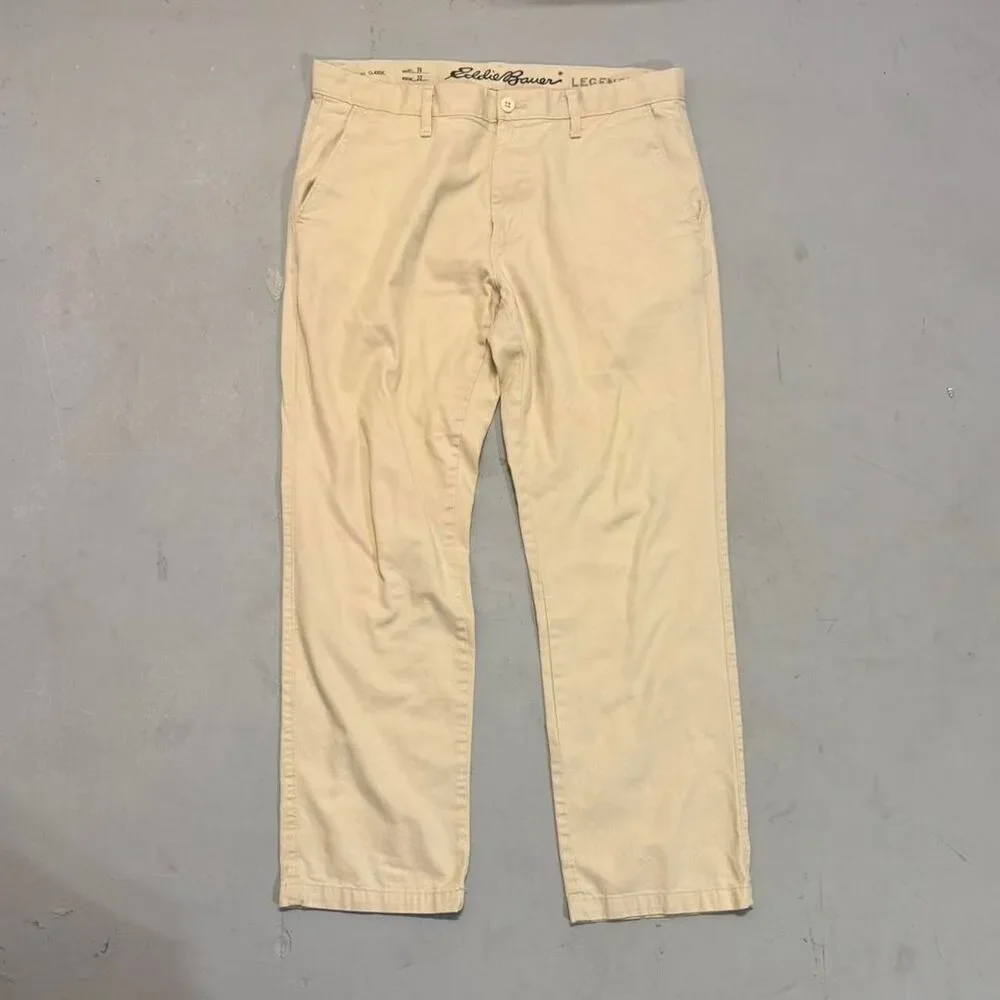 Eddie-bauer Men's Cream and Tan Trousers